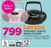 Lenco Portable USB/CD Radio Player-Each