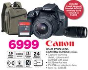 Canon DSLR Twin Lens Camera Bundle 1300D