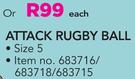 Gilbert Attack Rugby Ball Size 5-Each