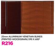Decorland 25mm Aluminium Venetian Blinds Printed Woodgrain 590x600mm
