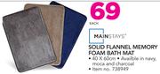 Mainstays Solid Flannel Memory Foam Bath Mat-Each