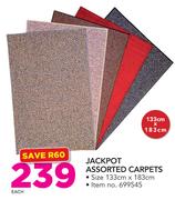 Jackpot Assorted Carpets 133x183Cm-Each