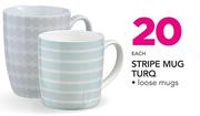 Stripe Mug Turq-Each
