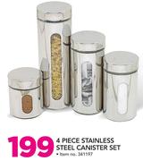 4 Piece Stainless Steel Canister Set
