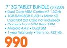 Black Web 7" 3G Tablet Bundle S 7200