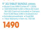 Black Web 9" 3G Tablet Bundle S9000
