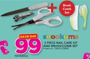 Snookums 3 piece Nail Care Kit And Brush/Comb Set-Per Bundle