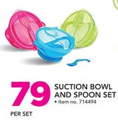 Nuby Suction And Spoon Set-Per Set