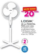 Logik 40cm Pedestal Fan LDS01-40BS