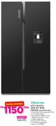 Hisense 670Ltr Black Side By Side Fridge H670SMI-WD