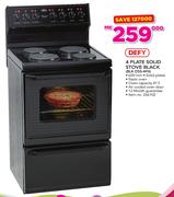 Defy 4 Plate Solid Stove Black BLK DSS-494