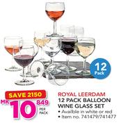 Royal Leerdam 12 Pack Baloon Wine Glass Set-Per Pack