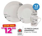 Always Home 12 Piece Chalk Dinnerset
