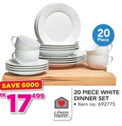 Always Home 20 Piece White Dinner set