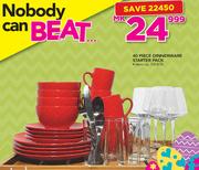 40 Piece Dinnerware Starter Pack