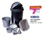 Nuware 40Ltr Helmet Bin Set-Per Set
