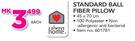 Always Home Standard Ball Fibre Pillow 45x70cm