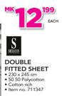 Sheraton Double Fitted Sheet-Each