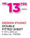Design Studio Double Fitted Sheet-Each