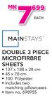 Mainstays Double 3 Piece Microfibre Sheets Including 2 Matching Pillows-Each