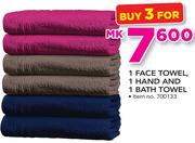 1 Face Towel, 1 hand Towel & 1 Bath Towel-For All 3
