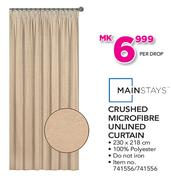 Mainstays Crushed Microfibre Unlined Curtain 230x218cm-Per Drop