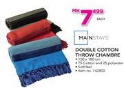 Mainstays Double Cotton Throw Chambre 150x180cm-Each