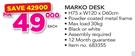 Marko Desk 75x120x60cm In Black Or White-Each