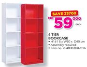 4 Tier Bookcase 161.8x80x40cm Each