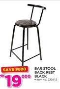 Bar Stool Back Rest Black