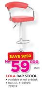 Lola Bar Stool In Red Or Black-Each