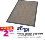 Waltex Promo Berber Doormat 40x60cm In Assorted Colours-Each