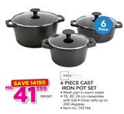 Mainstays 6 Piece Cast Iron Pot Set-Per Set
