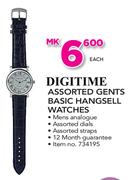 Digitime Assorted Gents Basic Hangsell Watches-Each