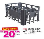 HCS Crate Grey With Hi Ball 24's-Per Set