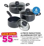 6 Piece Induction Aluminium Pot Set-Per Set
