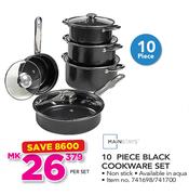 Mainstays 10 Piece Black Cookware Set-Per Set