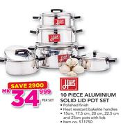 Hart 10 Piece Aluminium Solid Lid Pot Set-Per Set