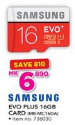 Samsung Evo Plus 16GB Card MB-MC16DA