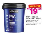 Homestead Fast Hide White PVA Paint-20Ltr