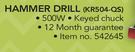Black & Decker 500W Hammer Drill KR504-QS