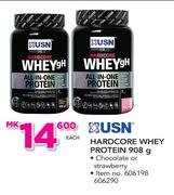 USN Hardcore Whey Protein In Chocolate Or Strawberry-908g Each