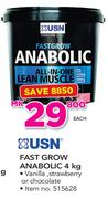USN Fast Grow Anabolic In Vanilla, Strawberry Or Chocolate-4Kg Each