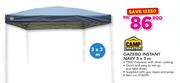 Camp Master Gazebo Instant Navy 3x3m With Guy Ropes & Pegs