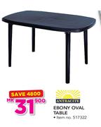 Antracite Ebony Oval Table