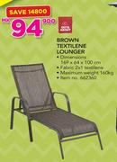 Out & About Brown Textilene Lounger 169x64x100cm
