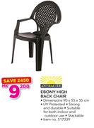 Antracite Ebony High Back Chair 90x55x55cm