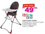 Little One Cleo High Chair With 5 Point Safety Harness
