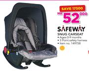 Safeway Snug Carseat With 3 Point Safety Harness