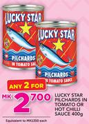 Lucky Star Pilchards In Tomato Or Hot Chilli Sauce-2x400g